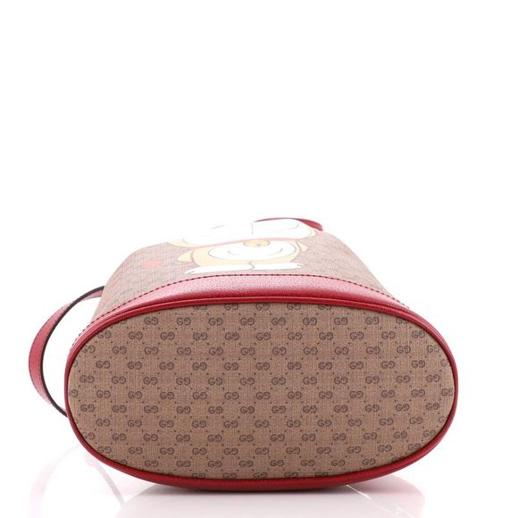 Gucci Doraemon Bucket Bag Printed Mini GG Coated Canvas Small Brown, Print - Picture 5 of 7
